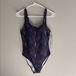 Nicole Miller Leaf Print One-Piece Swimsuit - NWT - size Medium